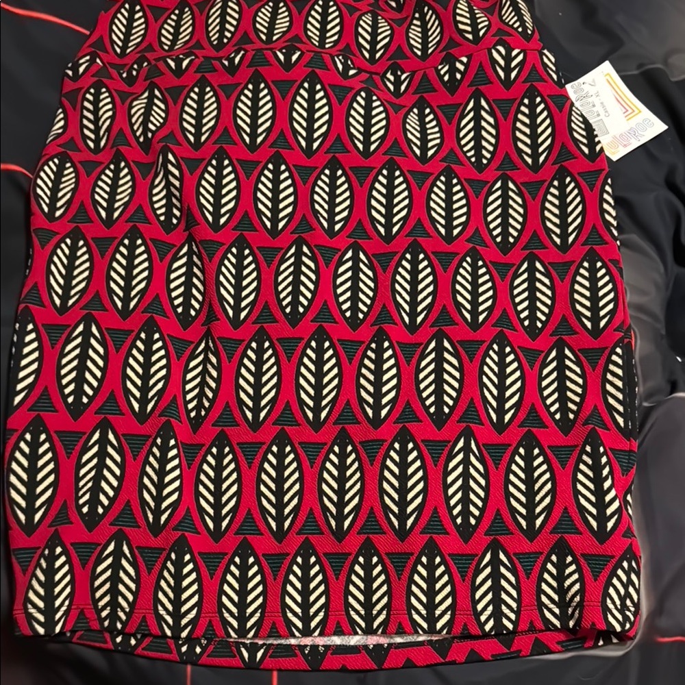 LuLaRoe Red and Black Midi Pencil Skirt for Work